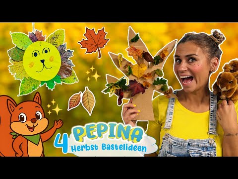 🐿️🍂 AUTUMN CRAFTS with Pepina & Elli Squirrel 🫟✂️ 4 great craft ideas with leaves