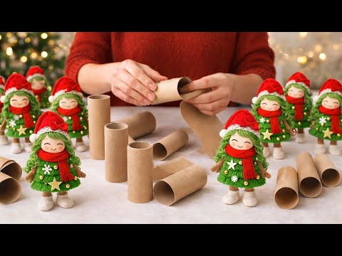 Superb Christmas Tree making idea with  Toilet paper Roll and yarn🎄/ Amazing Christmas Decor idea✨️