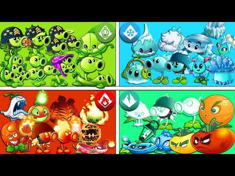 5 Team PEA x FIRE x ICE x ELECTRIC x POISON Battlez - Who Will Win? - Pvz 2 Team Plant vs Team Plant