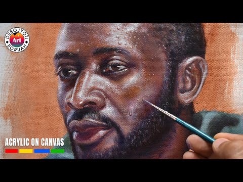 Mixing and Blending Dark Skin Tone with Acrylic | Portrait Painting Acrylic by Debojyoti Boruah