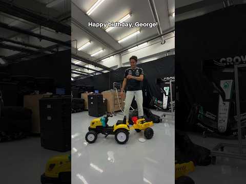 George gets his favourite childhood present! #MercedesF1 #GeorgeRussell