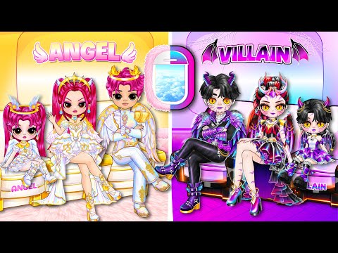 K-Pop Demon Hunters | Angel vs Villain Family in Airplane | Best DIY Fashion Paper Dolls