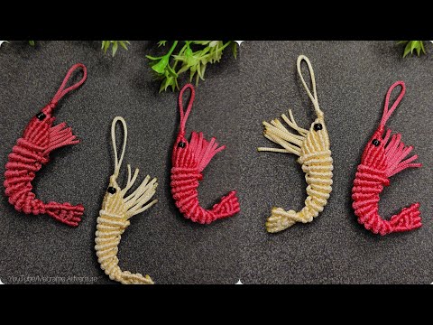 DIY Handmade Macrame Shrimp 🦐 | Macrame Keychain making
