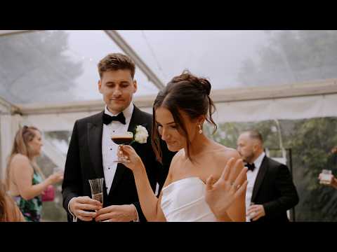 champagne spraying on a country estate