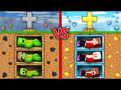 Mikey POOR vs JJ RICH Family Grave Battle in Minecraft - Maizen
