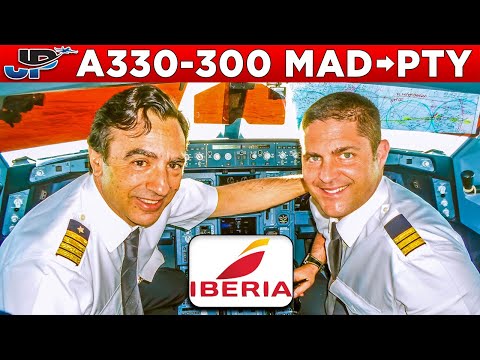IBERIA Airbus A330-300 Cockpit Madrid🇪🇸 to Panama City🇵🇦