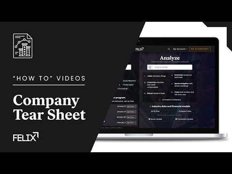 How to use Felix: Company Tear Sheet