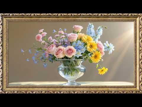 Elegant Flowers Framed Painting in 4K – 8 Hours of Timeless Art for Your TV 🌸🖼️