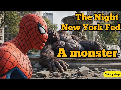 Spiderman in New York feeding a monster || Spiderman vlogs || Monster attached in New York 