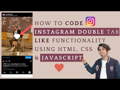 🔴 Create an Instagram Double Tab Like Functionality using JavaScript, HTML & CSS in Hindi