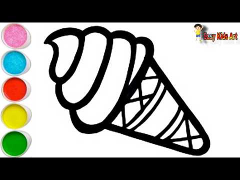 🍦 Ice Cream Drawing & Coloring for Kids | Easy & Cute Art Tutorial