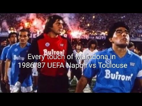 Every touch of Maradona in 1986-1987 UEFA Napoli vs Toulouse