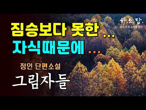 늙은 어미를 찾아 온 자식들은 여전히 바지 안 가시처럼 발목을 찔러대고 기어이... [그림자들 - 정인 단편소설] #하소담오디오드라마 | 책읽어주는여자 #하소담오디오북