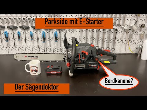 Parkside Kettensäge mit E-Starter #sägendoktor #haselünne #parkside #kettensäge #motorsäge #stihl