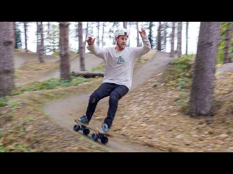 SKATEBOARDING BIKE PARK TRAILS WITH 100MM DIRT WHEELS IS SICK!