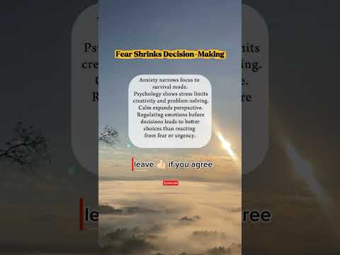 How Fear Hijacks Your Decisions #psychology #darkpsychology