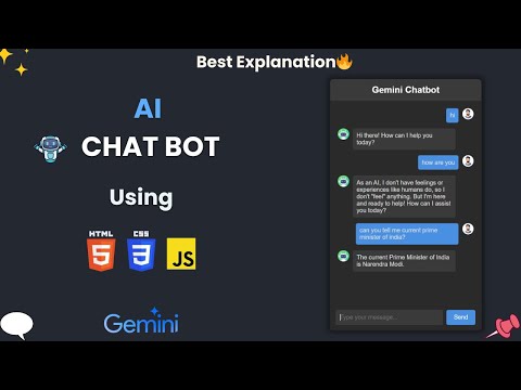 🤖Create ChatBot Using HTML Css And Javascript | AI ChatBot | Javascript Projects | Gemini Api