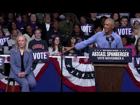 Former President Obama Speaks at Rally for Abigail Spanberger