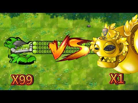 PLANTS VS ZOMBIES：99 SYNTHETICALLY ENHANCED PLANTS VS.DR ZOMBIES KING.