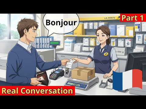 At the Post Office #1 | 10 Short French Conversations | French for Beginners | A1-A2-B1