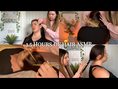 ASMR Real Person Hair Perfecting, Brushing, Play, Styling, Parting, Combing & Fixing Compilation