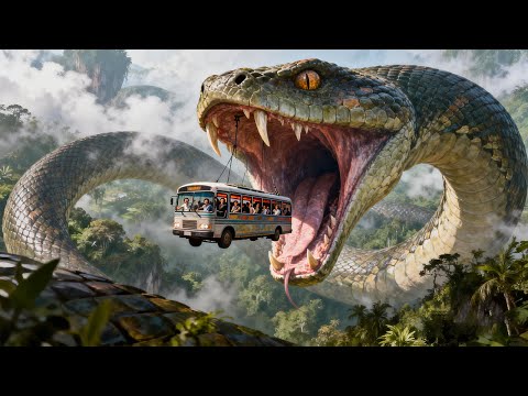 远古巨蛇竟卷飞人类大巴车至百米高空!又重重的坠落!#大蛇3龙蛇之战 #惊悚 #怪兽 #灾难 #电影 #movie #电影派对 #snake #snake3