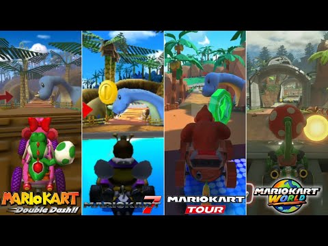 Evolution Of GCN Dino Dino Jungle Course In Mario Kart Games [2003-2025]
