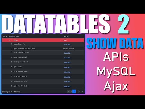 DataTables 2 - Show Data