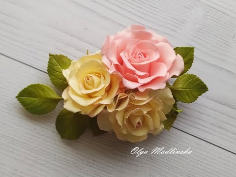 Роза из  Фоамирана . Очень красивая заколка! 🌹🌹🌹