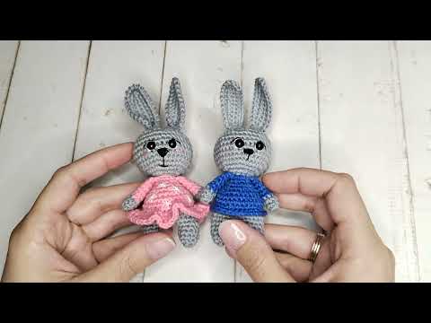 Маленькие зайчики крючком. Мальчик и девочка. Crochet bunny amigurumi