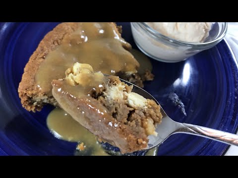 Walnut Blondie Brownie with Maple Cream Cheese Sauce (Applebees Copy Cat)