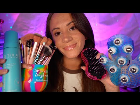 ASMR 1 Hour Of Personal Attention For A Bad Day (skincare, makeup, hairplay)