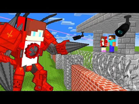 Titan JJ Drillman vs Security House - Maizen Minecraft Animation