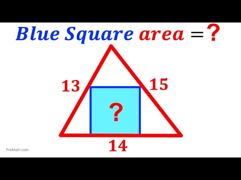 Can you find area of the Blue shaded Square? | (Triangle) | #math #maths | #geometry