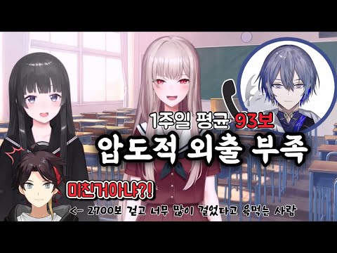 코야나기 로우의 1주일 평균 걸음수는? 【니지산지/코야나기 로우/츠키노 미토/후렌/사에구사 아키나】