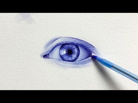 Drawing An Eye Using Ballpoint Pen