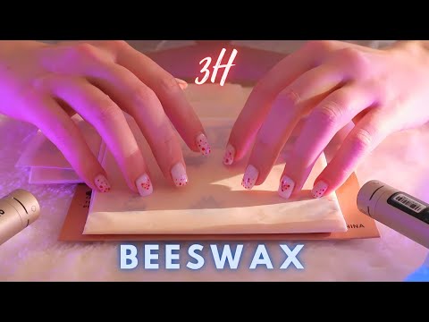 [ASMR] 3-Hour Beeswax Wraps | Only Gentle Sounds for Sleep (No Talking) Tapping, Scratching, etc