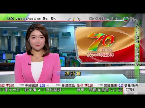 TVB午間新聞|習近平出席新疆維吾爾自治區成立70周年慶祝大會|泰國曼谷市中心醫院外大面積路陷|中國著名建築學家俞孔堅巴西墜機亡 曾提出「海綿城市」概念應對洪水等問題|TVB News
