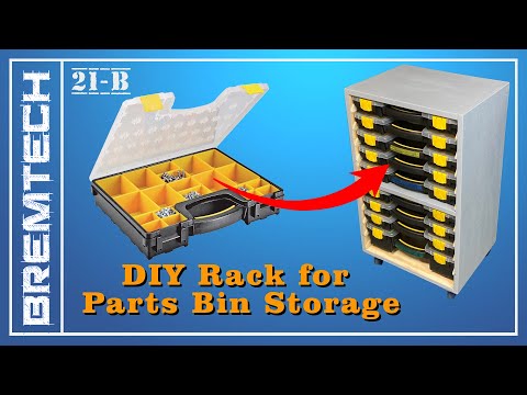 [21-B]  DIY Rack for Harbor Freight Plastic Parts Bin Storage