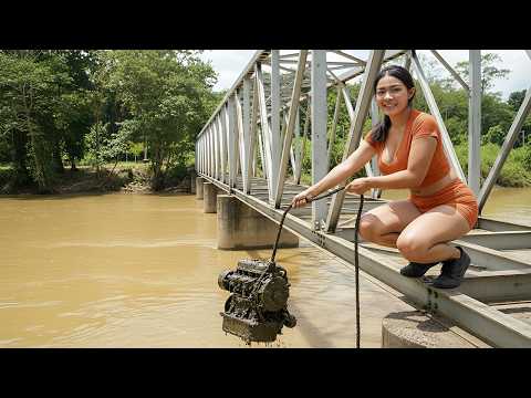 Genius Girl Revives Heavy Diesel Engines Buried in the River for Years – From Scrap to Life!