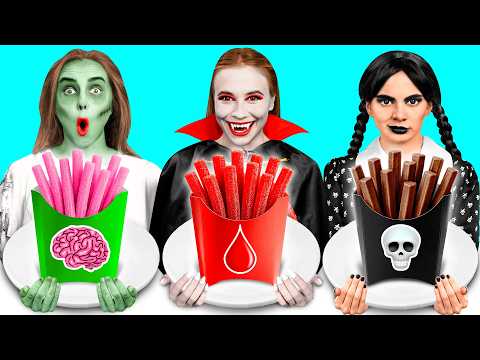 Кулинарный Челлендж: Уэнсдей vs Вампир vs Зомби | Сумасшедший Челлендж от DoDo Challenge