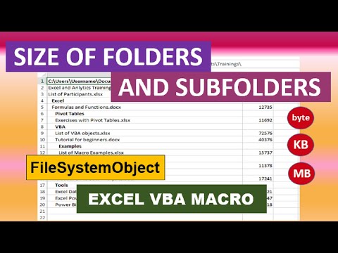 Size Of Folders And Subfolders Excel VBA Macro