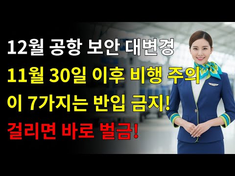 12월 항공 보안 대폭 바뀝니다! 11월 30일 이후 이 7가지만 들고 타도 ‘벌금’입니다!