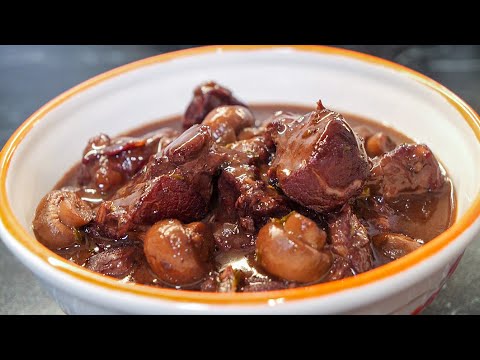 REAL French-style meat. You can eat it with your lips. The world-famous beef bourguignon.