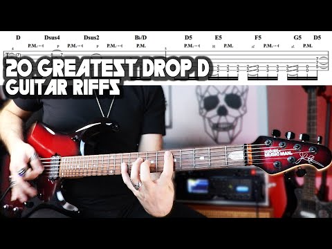 20 Greatest DROP D Guitar Riffs | With Tabs