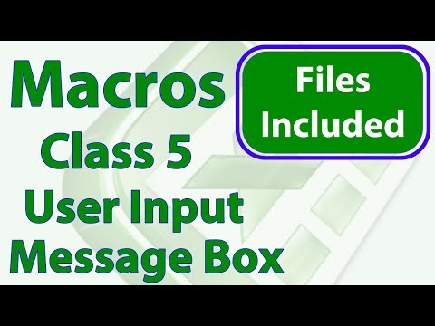 Excel Macro Class 5 - Get User Input - Message Box