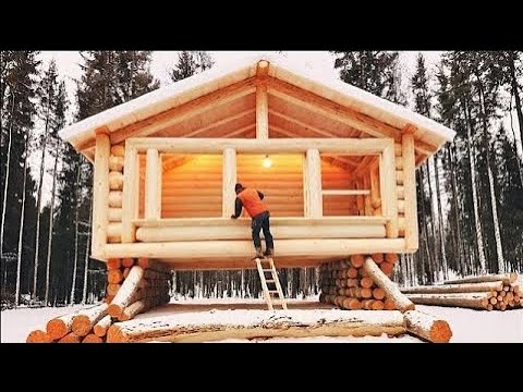 Man Build a cabin out of 1000 Logs | Start to Finish timelapse | @ThisIsMAlaska