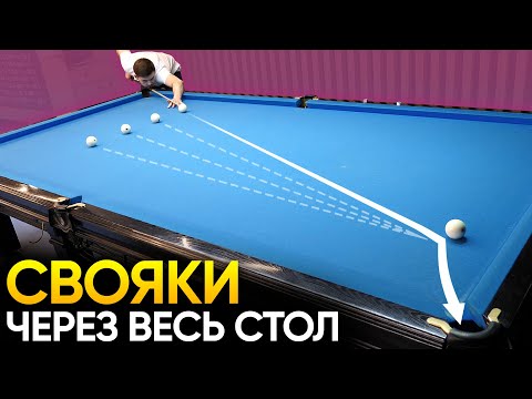 How to hit a cross-table shot in Russian billiards