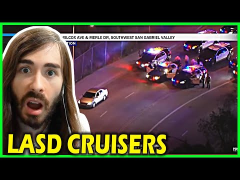 Moistcr1tikal reacts to Car Chase: Suspect leading several LASD cruisers on pursuit