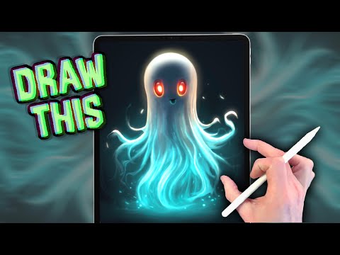 CUTE LITTLE GHOST Drawing tutorial on iPad Procreate